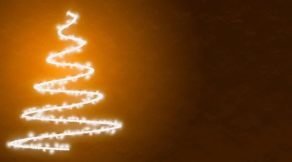 Narancs Háttér Világító Karácsonyfa — Stock Fotó