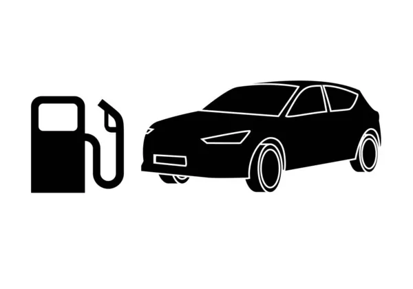 Benzine Dieselauto Auto Met Een Benzine Dieseldispenser — Stockvector