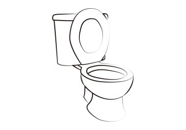 Beyaz arkaplanda banyo illüstrasyonu.