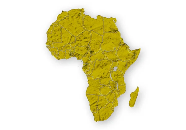 Mapa África Cor Verde Fundo Branco — Fotografia de Stock