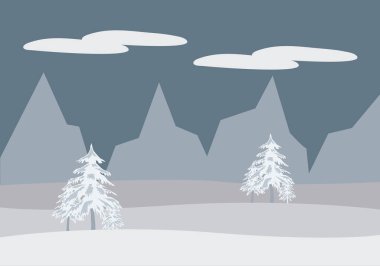 Karlı dağ manzarası ve geceleri.