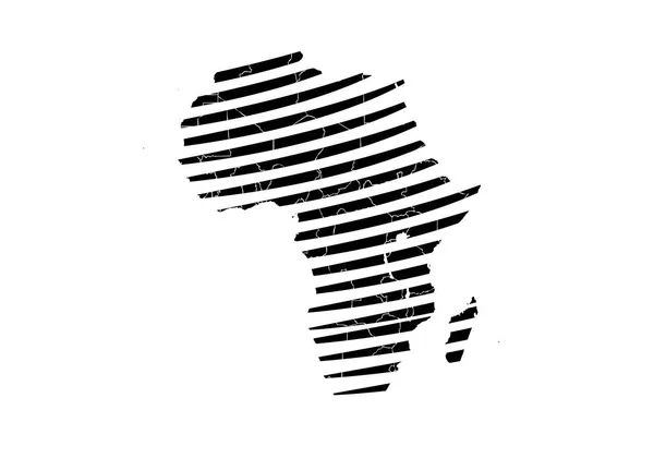 Mapa África Trazos Negros Sobre Fondo Blanco — Vector de stock
