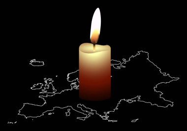 Avrupa 'da elektrik kesintisi ya da elektrik kesintisi siyah beyaz. Enerji krizi. Noel zamanı. Teknolojik kesinti