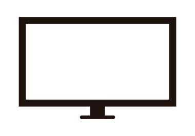 Bir televizyon ekranının siyah simgesi.