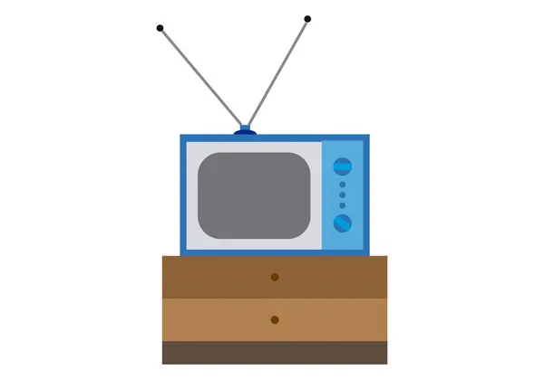 Stará Modrá Televize Skříňce — Stockový vektor