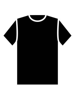 Siyah beyaz tişört ikonu. Giyinme