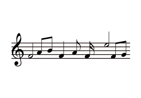 Icône Partition Musicale Avec Des Notes Sur Fond Blanc — Image vectorielle