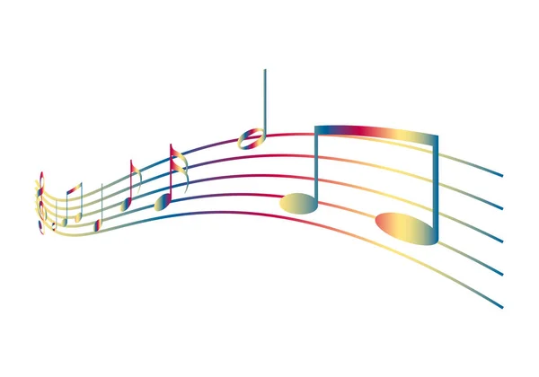 Musical Score Ikon Jegyzetek Fehér Háttér — Stock Vector