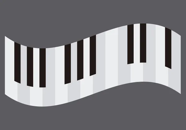 Clavier Piano Sur Fond Gris — Image vectorielle