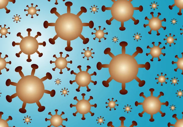 Modèle Rectangulaire Avec Une Pluie Coronavirus Covid Différentes Tailles Dégradé — Image vectorielle