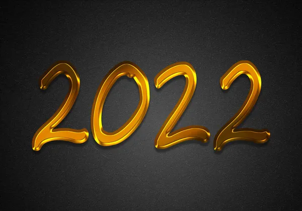 Golden 2022 Year Black Background — Stock Photo, Image