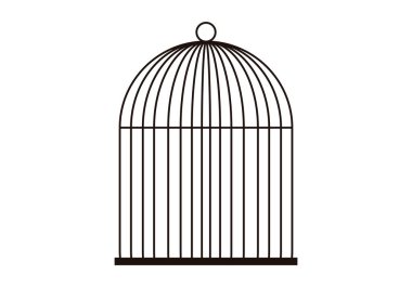 beyaz zemin üzerinde kuş kafesi.