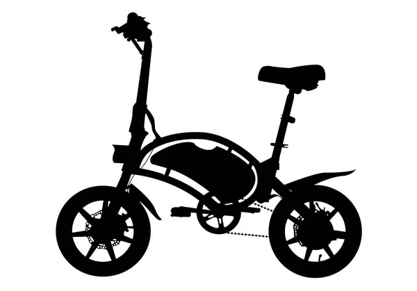 Silhouette Noire Vélo Électrique Sur Fond Blanc Transport Écologique Alternatif — Image vectorielle