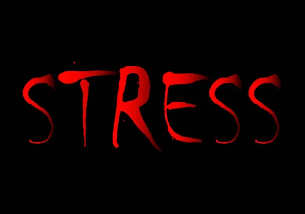 Stres Lub Stres Czerwonym Gradientowym Tekście Czarnym Tle Źródło Terroru — Wektor stockowy