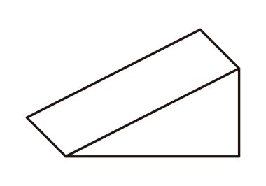 Beyaz arkaplanda eğim simgesi.