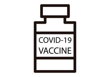 Covid-19 aşılı siyah teneke kutu simgesi.