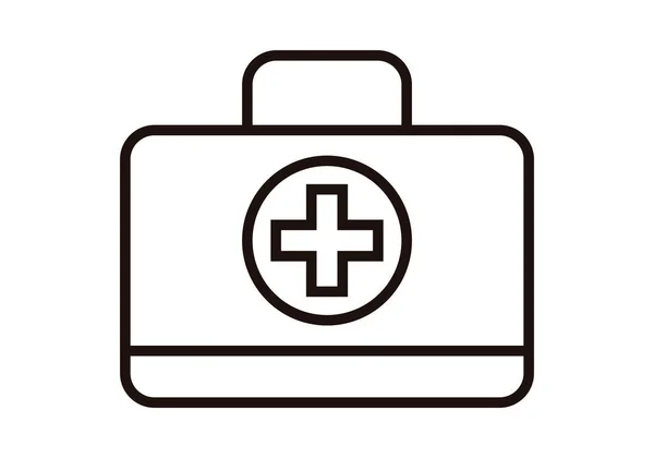 First Aid Kit Black Icon — Stock Vector