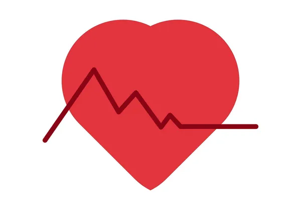 心臓脈グラフを持つ赤い心臓 — ストックベクタ