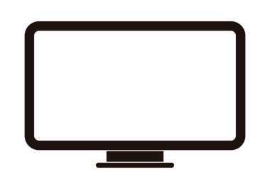 Beyaz arkaplanda siyah ekran simgesi.