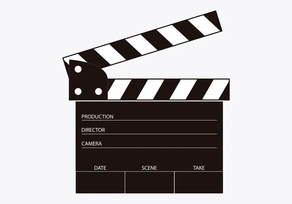 Ícone Clapperboard Fundo Branco — Vetor de Stock