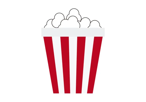 Popcorn Icon Cinema White Background — Stock Vector