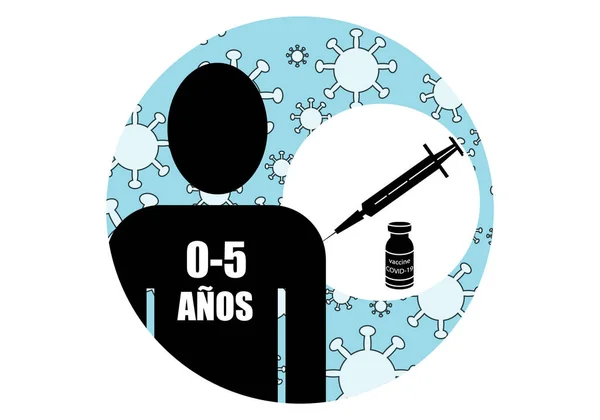 Symbole Vaccination Contre Covid Coronavirus Chez Les Mineurs Âgés Ans — Image vectorielle