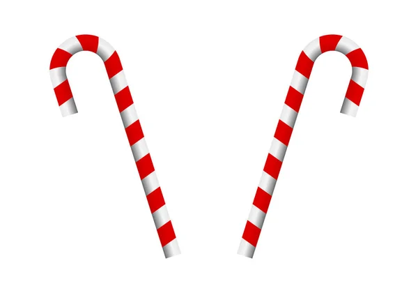 Bastón Caramelo Navidad Sobre Fondo Blanco — Vector de stock