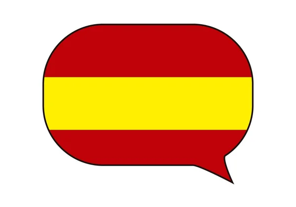 スペインの旗を持つスピーチバブルアイコン — ストックベクタ