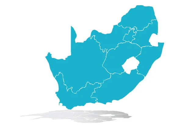 Carte Bleue Afrique Sud Fond Blanc — Image vectorielle