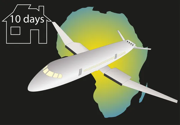Quarantaine Jours Pour Les Voyageurs Afrique Avion Jours Maison Pour — Image vectorielle