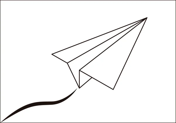 Icône Avion Papier Sur Fond Blanc — Image vectorielle