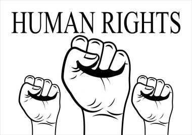 İnsan hakları için yumruklarınızı kaldırın..