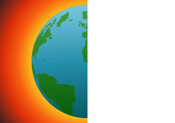Modello Con Sfondo Solare Pianeta Terra — Vettoriale Stock