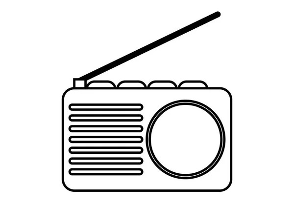 Classic Radio Black Icon White Background — Stock Vector