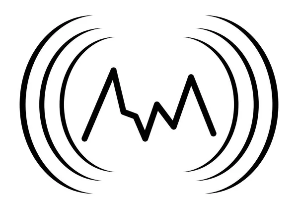 Schallwellen Symbol Mit Grafik — Stockvektor