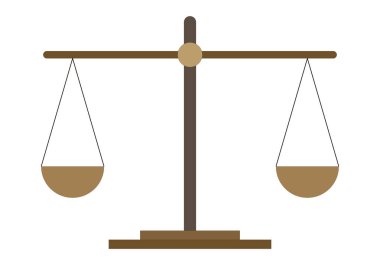 Beyaz arkaplanda eski denge simgesi.