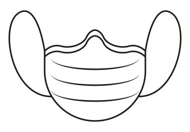 Beyaz arkaplanda yüz maskesi simgesi.