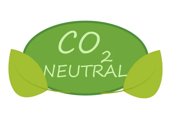 Etiqueta Neutra Dióxido Carbono Verde — Vector de stock