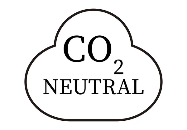 Icono Negro Dióxido Carbono Neutro — Vector de stock