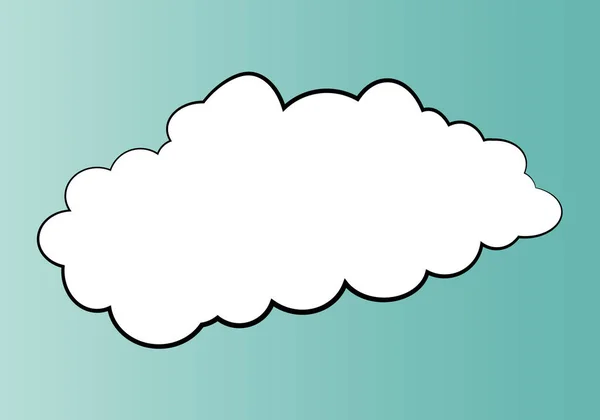 Λευκό Σύννεφο Μαύρο Εγκεφαλικό Επεισόδιο Παστέλ Πράσινο Φόντο Κλίση — Διανυσματικό Αρχείο