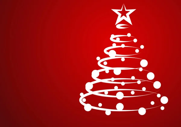 Rot Weiß Weihnachtsbaum Hintergrund — Stockvektor