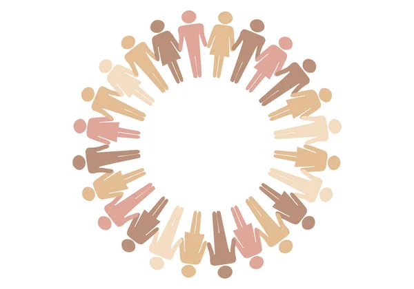Άνθρωποι Ενωμένοι Έναν Κύκλο Για Την Ισότητα — Διανυσματικό Αρχείο