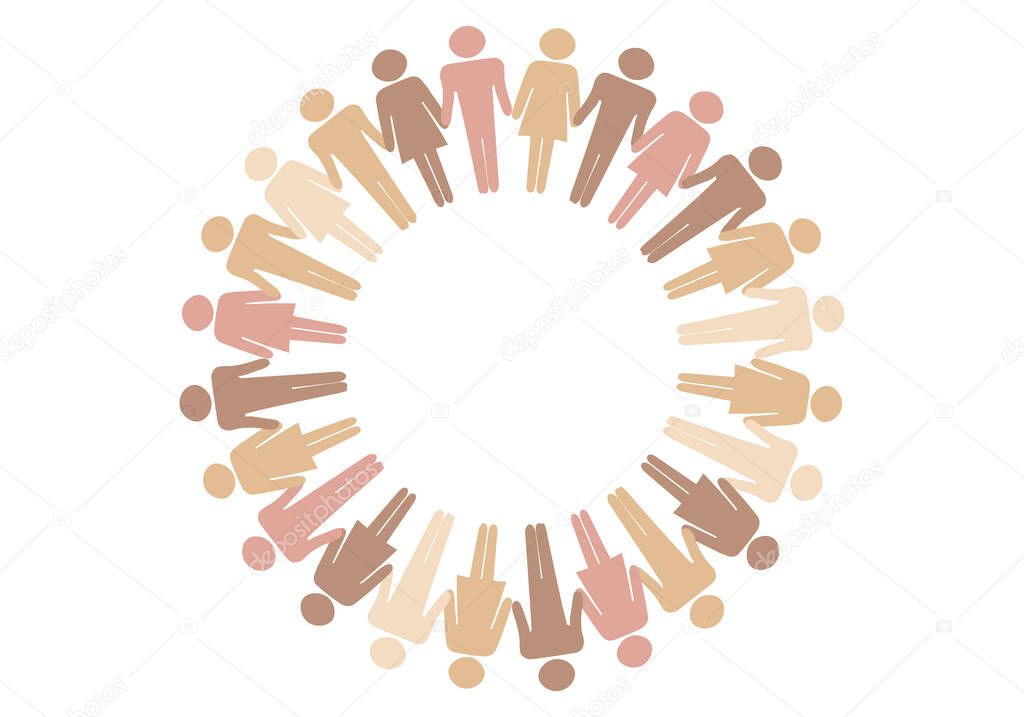 People united in a circle for equality.