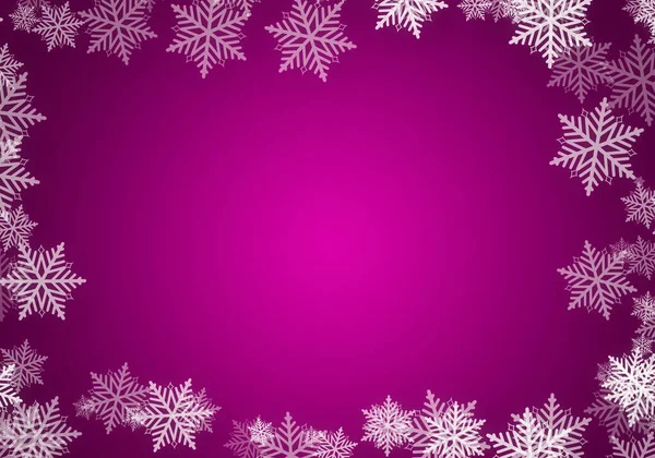 Copos Nieve Navidad Sobre Fondo Degradado Púrpura —  Fotos de Stock