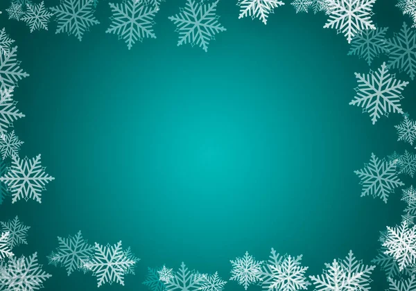 Jul Snöflingor Blå Lutning Bakgrund — Stockfoto