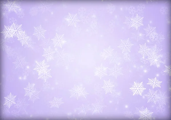 Flocos Neve Natal Fundo Gradiente Roxo — Fotografia de Stock