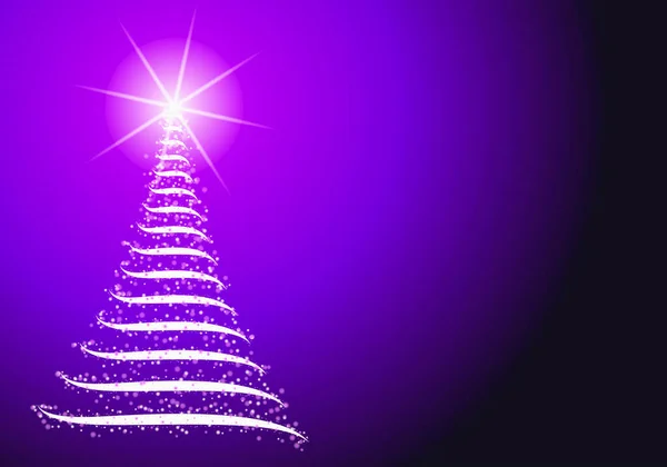 Fondo Navidad Con Árbol Espumoso Púrpura —  Fotos de Stock