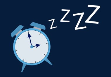 İnsanlar için klasik mavi alarm saati.