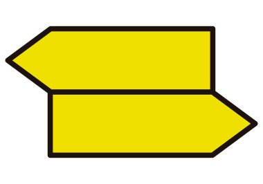 Beyaz arkaplanda sarı boş işaret simgesi.