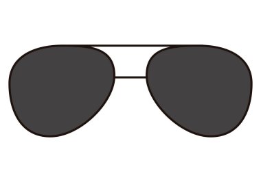 Beyaz arkaplanda güneş gözlüğü simgesi.